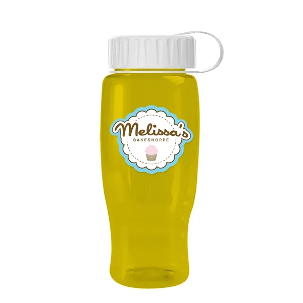 Translucent Yellow color option for Garyline® Poly+ Recycled Bottle With Tethered Lid   27 Oz.