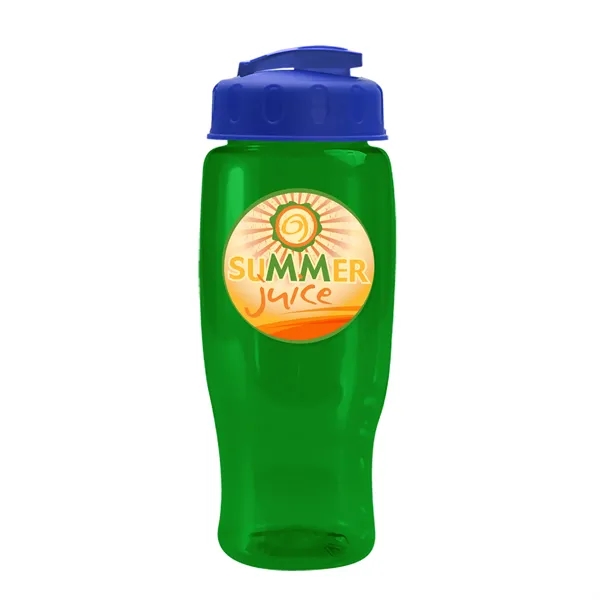 Translucent Green color option for Garyline® Poly+ Recycled Bottle With Flip Top Lid   27 Oz.
