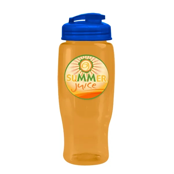 Translucent Orange color option for Garyline® Poly+ Recycled Bottle With Flip Top Lid   27 Oz.