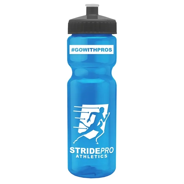 Translucent Blue color option for Garyline® Champ Recycled Bottle With Push Pull Lid   28 Oz.