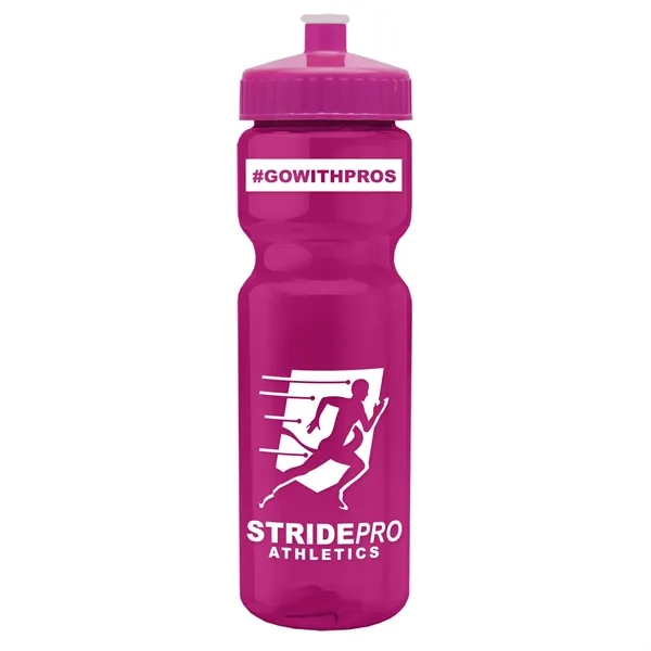 Translucent Hot Pink color option for Garyline® Champ Recycled Bottle With Push Pull Lid   28 Oz.