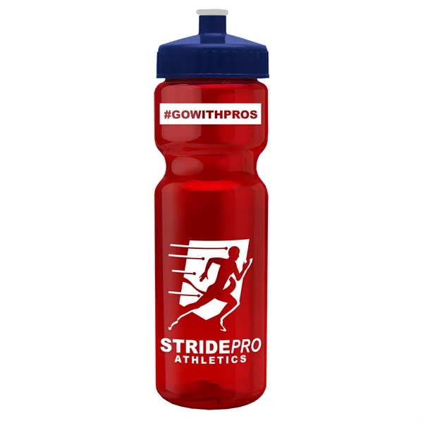Translucent Red color option for Garyline® Champ Recycled Bottle With Push Pull Lid   28 Oz.