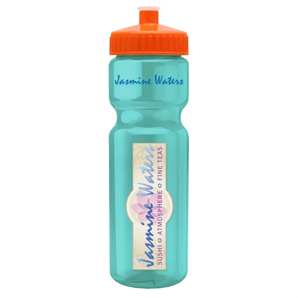 Translucent Teal color option for Garyline® Champ Recycled Bottle With Push Pull Lid   28 Oz.