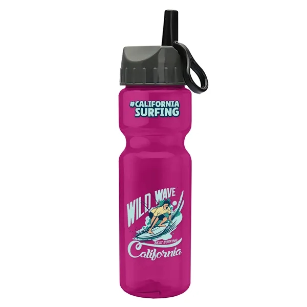 Translucent Hot Pink color option for Garyline® Champ Recycled Bottle With Ring Straw Lid   28 Oz.