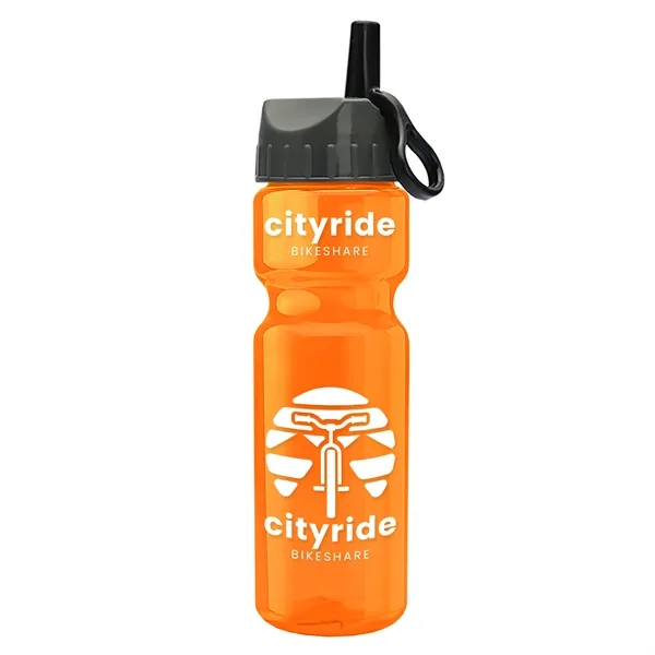 Translucent Orange color option for Garyline® Champ Recycled Bottle With Ring Straw Lid   28 Oz.