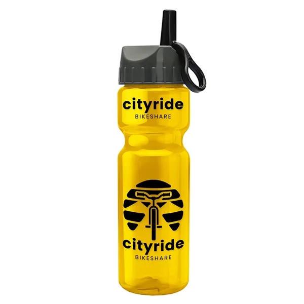Translucent Yellow color option for Garyline® Champ Recycled Bottle With Ring Straw Lid   28 Oz.