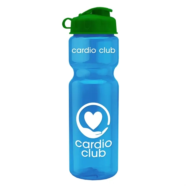 Translucent Blue color option for Garyline® Champ Recycled Bottle With Flip Lid   28 Oz.