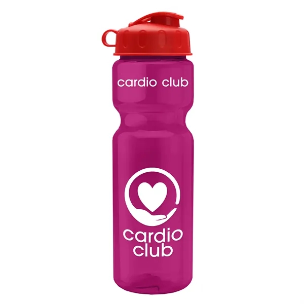 Translucent Hot Pink color option for Garyline® Champ Recycled Bottle With Flip Lid   28 Oz.
