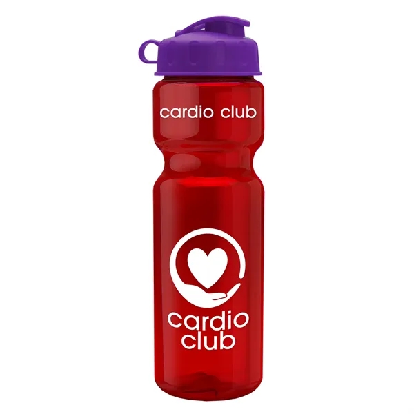 Translucent Red color option for Garyline® Champ Recycled Bottle With Flip Lid   28 Oz.