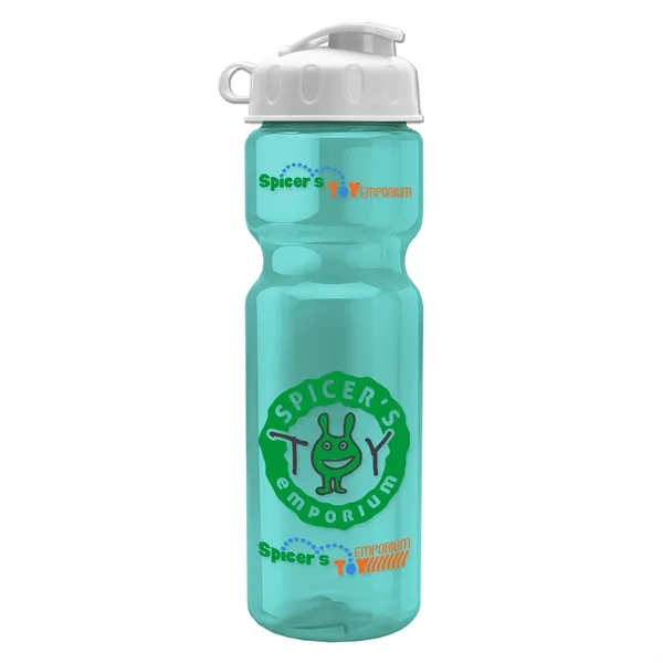 Translucent Teal color option for Garyline® Champ Recycled Bottle With Flip Lid   28 Oz.