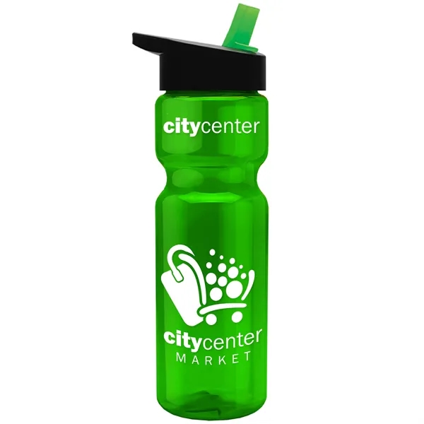 Translucent Green color option for Garyline® Champ Recycled Bottle With Flip Straw Lid   28 Oz.