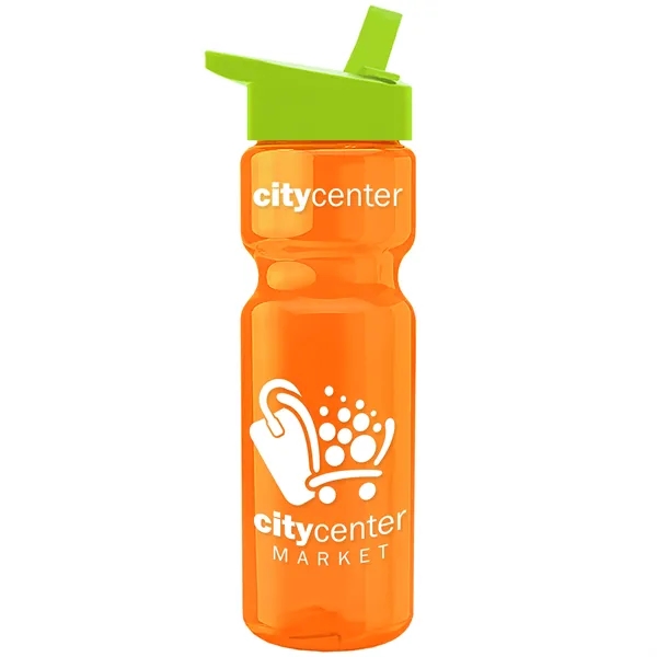 Translucent Orange color option for Garyline® Champ Recycled Bottle With Flip Straw Lid   28 Oz.