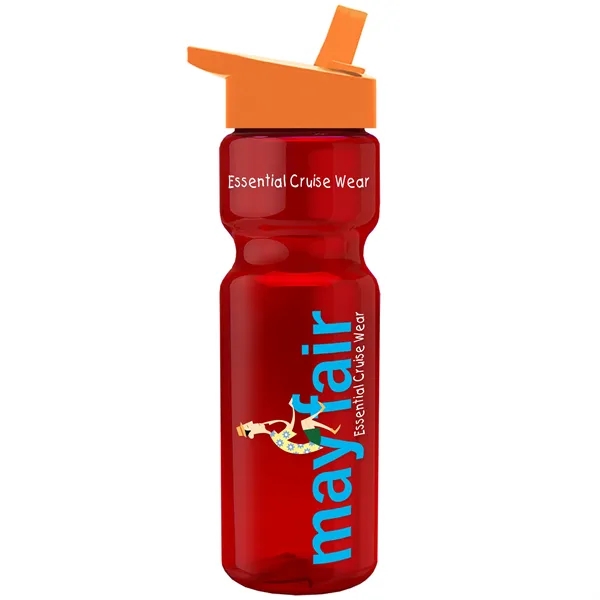 Translucent Red color option for Garyline® Champ Recycled Bottle With Flip Straw Lid   28 Oz.