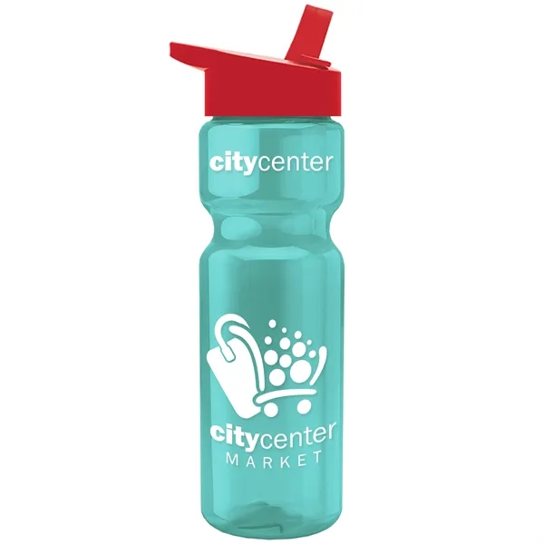 Translucent Teal color option for Garyline® Champ Recycled Bottle With Flip Straw Lid   28 Oz.