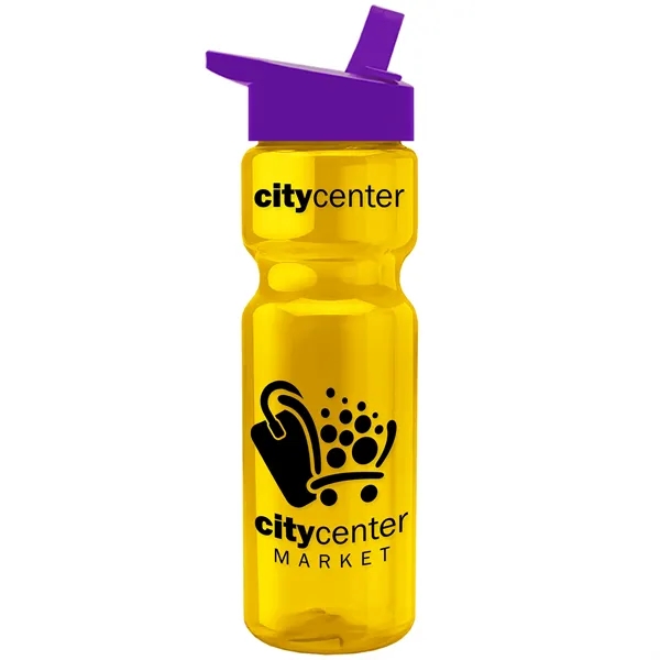 Translucent Yellow color option for Garyline® Champ Recycled Bottle With Flip Straw Lid   28 Oz.