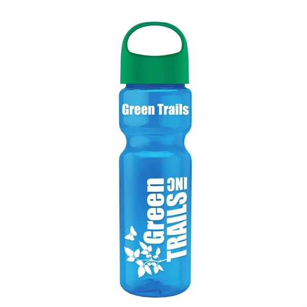 Translucent Blue color option for Garyline® Champ Recycled Bottle With Oval Crest Lid   28 Oz.