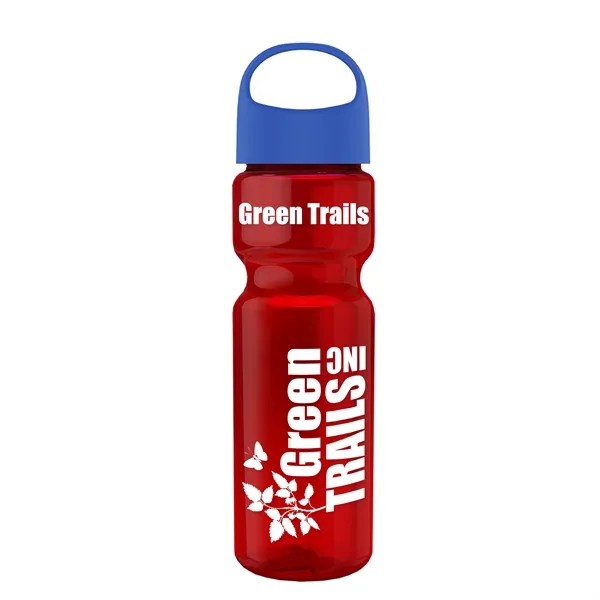 Translucent Red color option for Garyline® Champ Recycled Bottle With Oval Crest Lid   28 Oz.