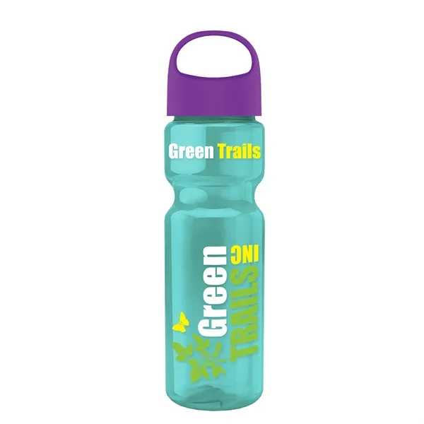 Translucent Teal color option for Garyline® Champ Recycled Bottle With Oval Crest Lid   28 Oz.
