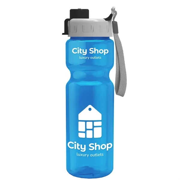 Translucent Blue color option for Garyline® Champ Recycled Bottle With Quick Snap Lid   28 Oz.