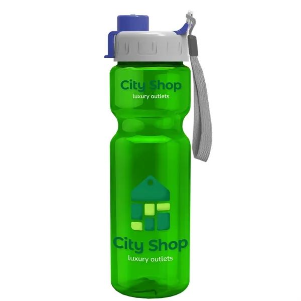Translucent Green color option for Garyline® Champ Recycled Bottle With Quick Snap Lid   28 Oz.
