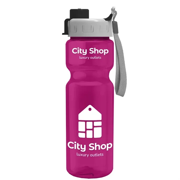 Translucent Hot Pink color option for Garyline® Champ Recycled Bottle With Quick Snap Lid   28 Oz.