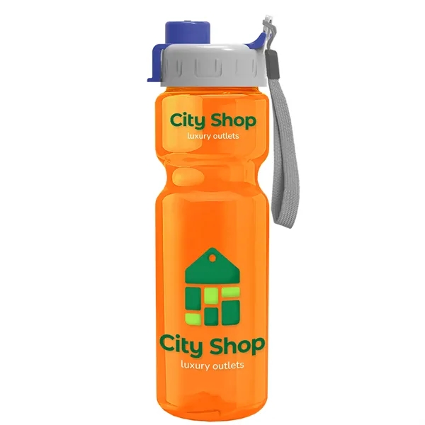 Translucent Orange color option for Garyline® Champ Recycled Bottle With Quick Snap Lid   28 Oz.