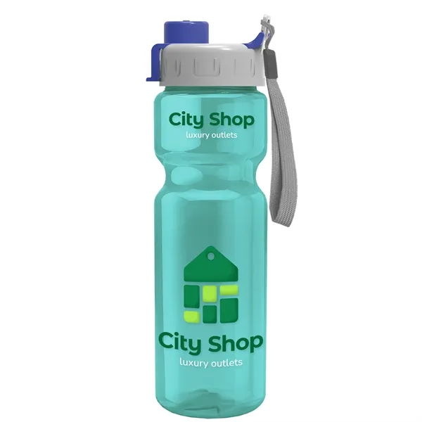 Translucent Teal color option for Garyline® Champ Recycled Bottle With Quick Snap Lid   28 Oz.