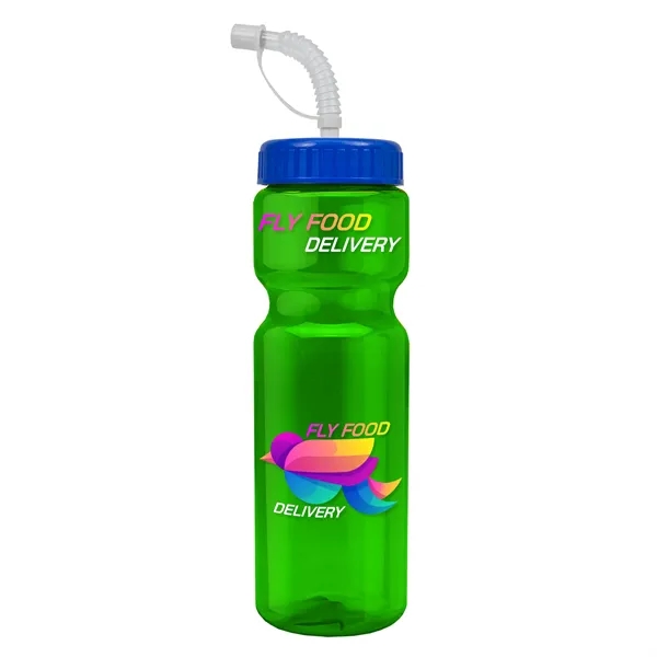 Translucent Green color option for Garyline® Champ Recycled Bottle With Straw Lid   28 Oz.