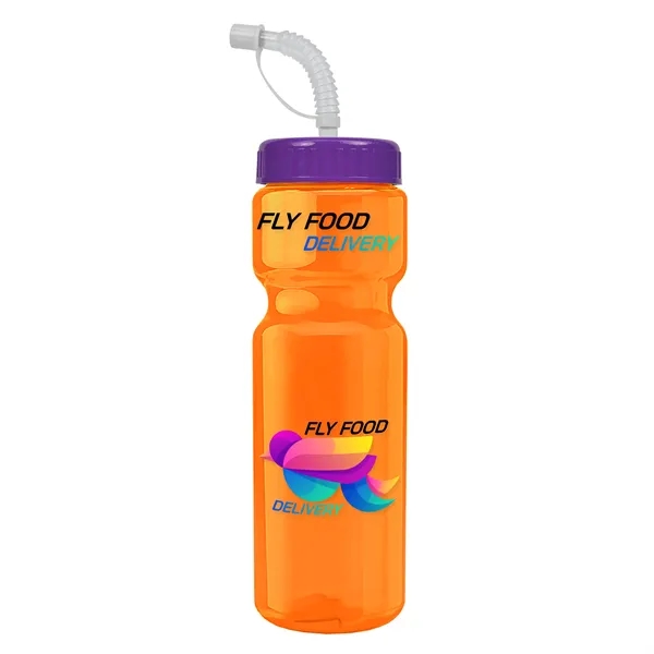 Translucent Orange color option for Garyline® Champ Recycled Bottle With Straw Lid   28 Oz.