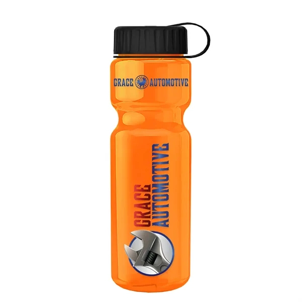 Translucent Orange color option for Garyline® Champ Recycled Bottle With Tethered Lid   28 Oz.