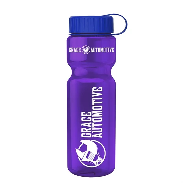 Translucent Violet color option for Garyline® Champ Recycled Bottle With Tethered Lid   28 Oz.