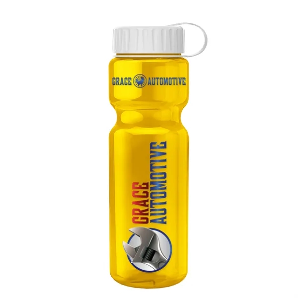 Translucent Yellow color option for Garyline® Champ Recycled Bottle With Tethered Lid   28 Oz.