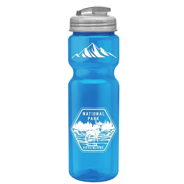 Translucent Blue color option for Garyline® Champ Recycled Bottle With Flip Top Lid   28 Oz.