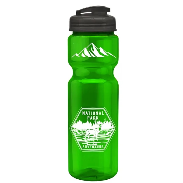 Translucent Green color option for Garyline® Champ Recycled Bottle With Flip Top Lid   28 Oz.