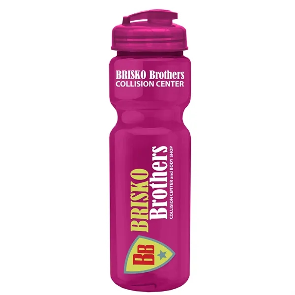 Translucent Hot Pink color option for Garyline® Champ Recycled Bottle With Flip Top Lid   28 Oz.