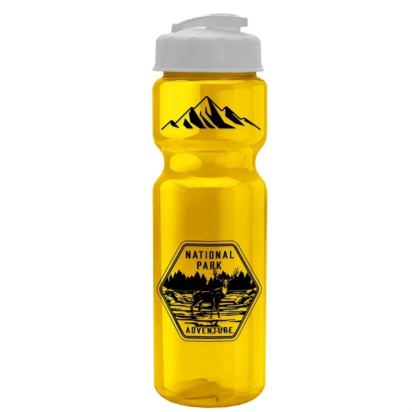 Translucent Yellow color option for Garyline® Champ Recycled Bottle With Flip Top Lid   28 Oz.