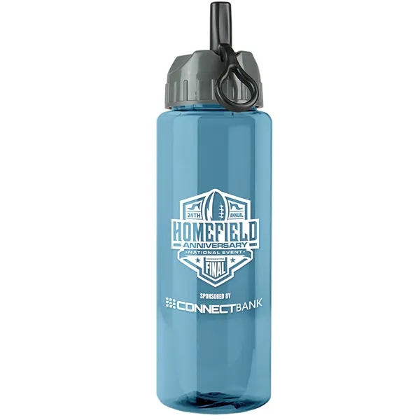 Glacier Blue color option for Garyline® Slim Fit Rpet Bottle With Ring Straw Lid   32 Oz.