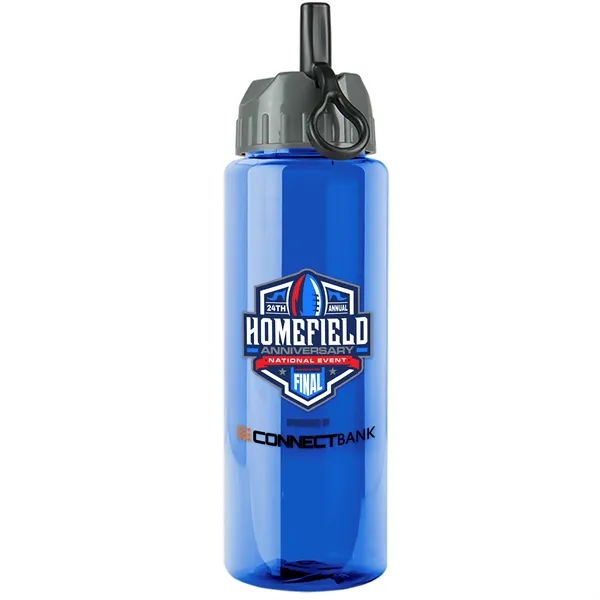 Royal Blue color option for Garyline® Slim Fit Rpet Bottle With Ring Straw Lid   32 Oz.