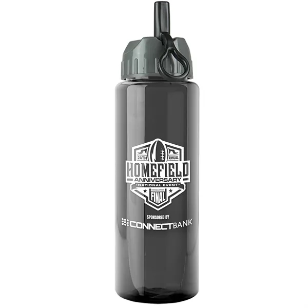 Smoke color option for Garyline® Slim Fit Rpet Bottle With Ring Straw Lid   32 Oz.