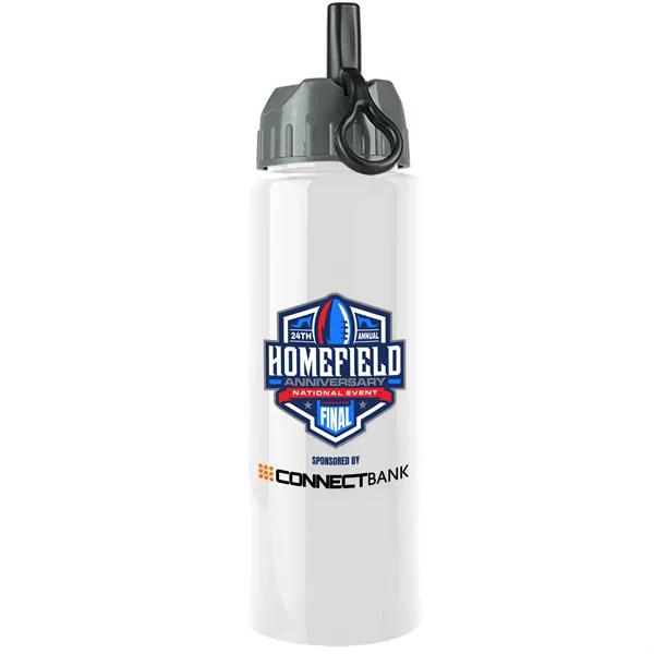 White color option for Garyline® Slim Fit Rpet Bottle With Ring Straw Lid   32 Oz.
