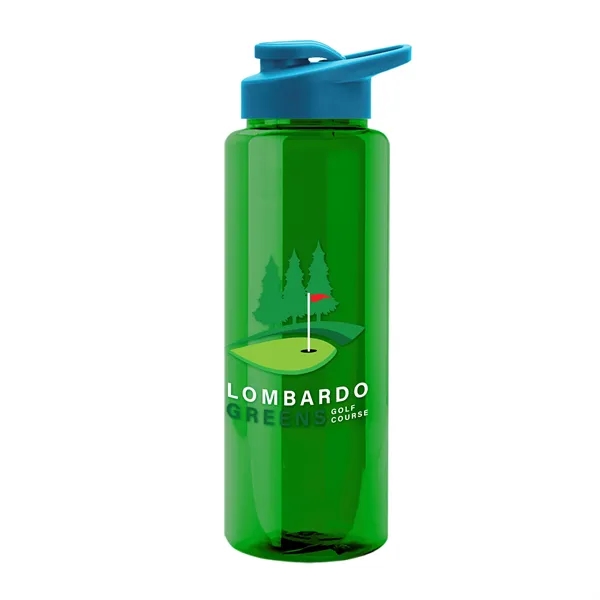 Green color option for Garyline® Slim Fit Rpet Bottle With Drink Thru Lid   32 Oz.