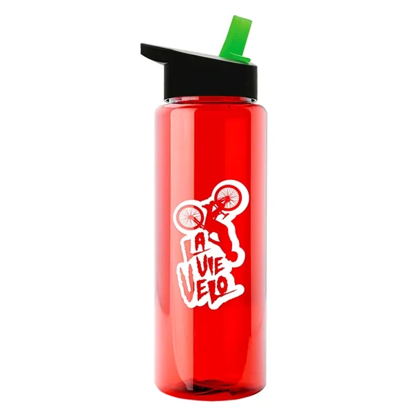 Red color option for Garyline® Slim Fit Rpet Bottle With Flip Straw Lid   32 Oz.