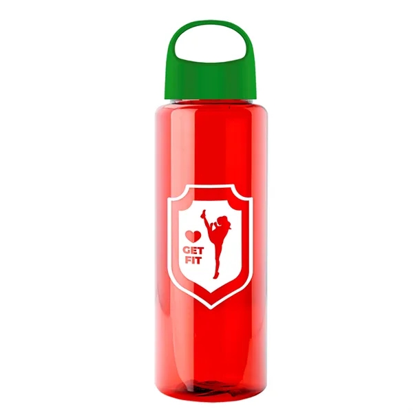 Red color option for Garyline® Slim Fit Rpet Bottle With Oval Crest Lid   32 Oz.