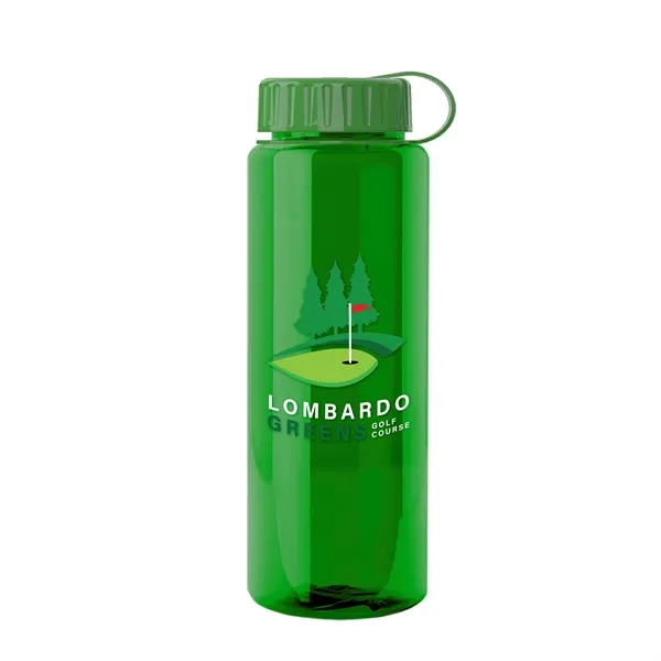 Green color option for Garyline® Slim Fit Rpet Bottle With Tethered Lid   32 Oz.