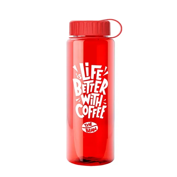 Red color option for Garyline® Slim Fit Rpet Bottle With Tethered Lid   32 Oz.
