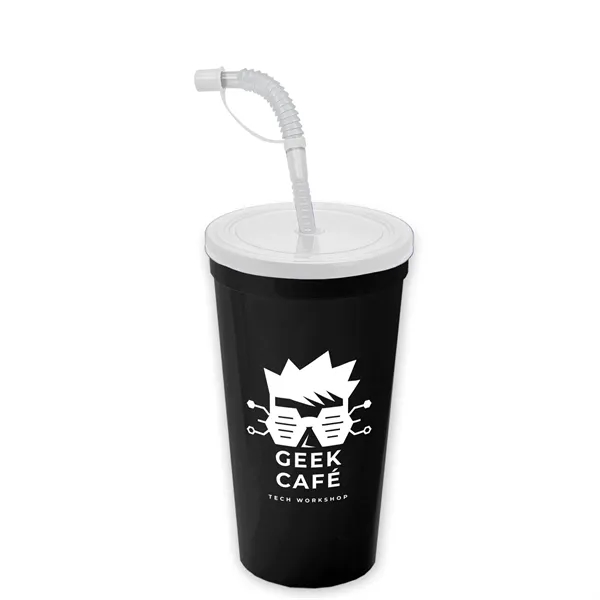 Black color option for Garyline® Sport Sipper Cup With Straw Lid   24 Oz.