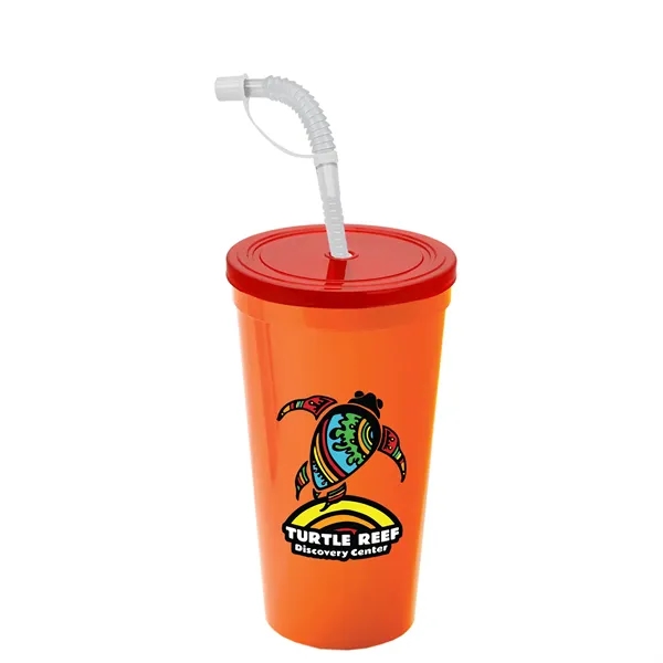 Orange color option for Garyline® Sport Sipper Cup With Straw Lid   24 Oz.