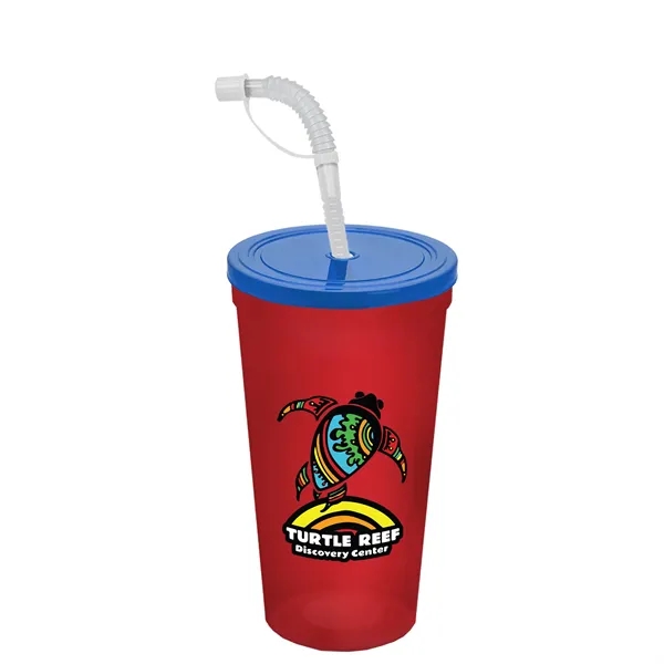 Translucent Red color option for Garyline® Sport Sipper Cup With Straw Lid   24 Oz.