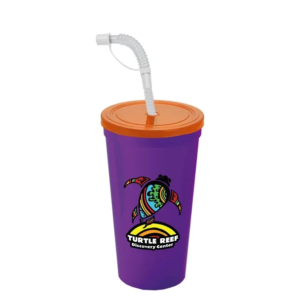 Violet color option for Garyline® Sport Sipper Cup With Straw Lid   24 Oz.