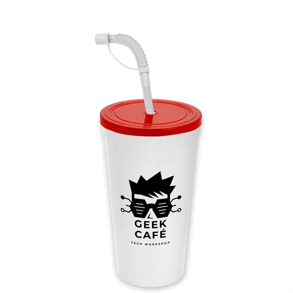 White color option for Garyline® Sport Sipper Cup With Straw Lid   24 Oz.